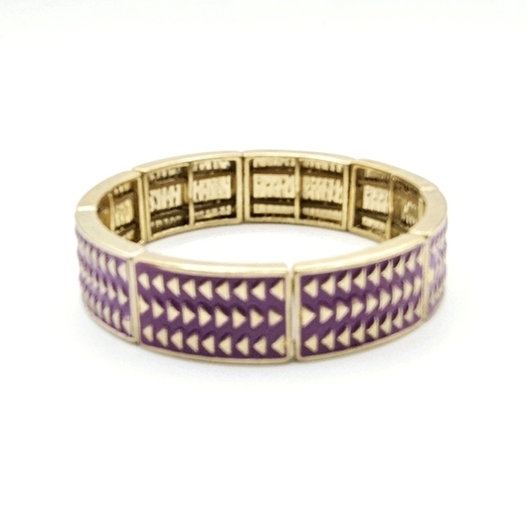 Lia Sophia Rhythmic Stretch Bracelet Purple Gold NWT - Picture 1 of 6